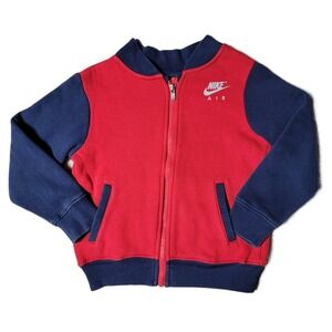 Nike Air Track Jacket Red Navy Blue Kids Size 4T Zip Up Bomber Style Boys